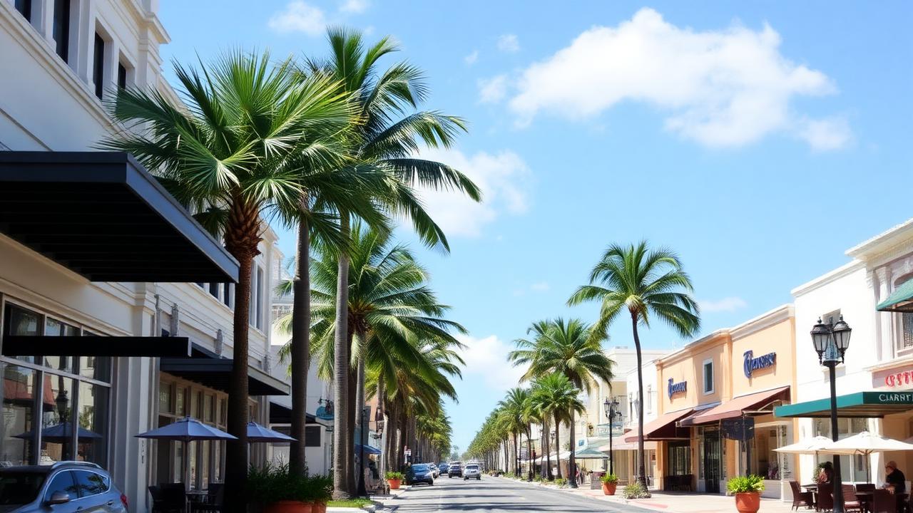 Atlantic Avenue in downtown Delray Beach, Florida