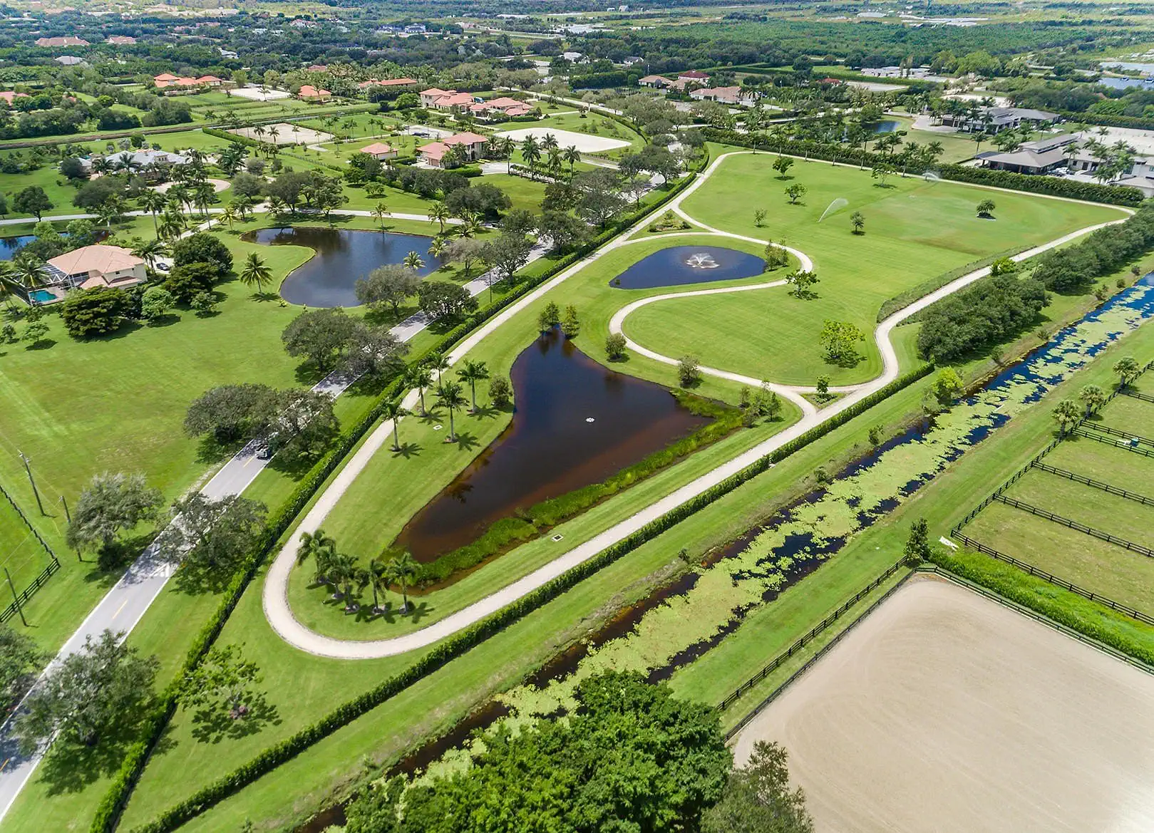 Equestrian estate grounds in Wellington, Florida
