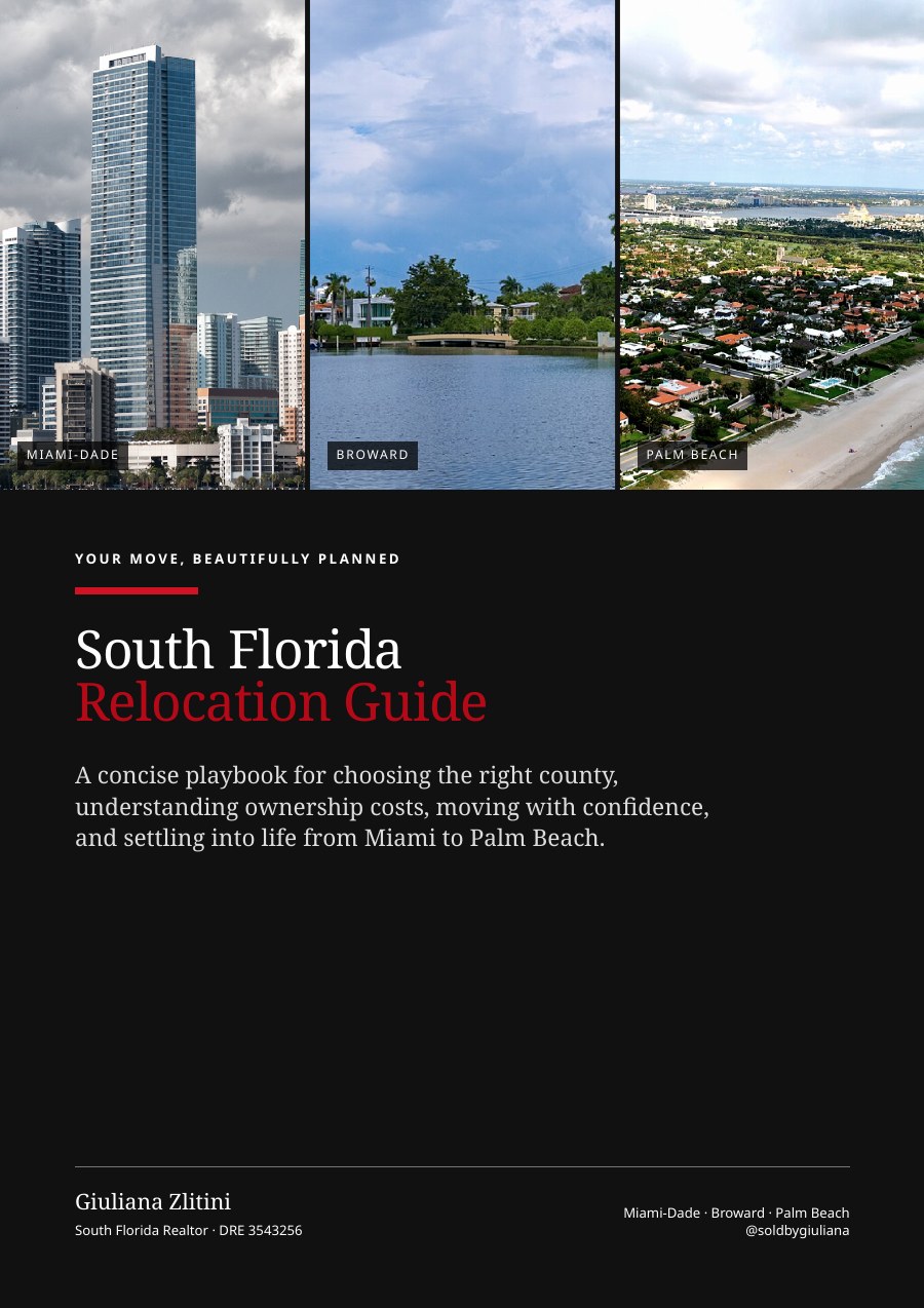 Cover of the South Florida Relocation Guide by Giuliana Zlitini
